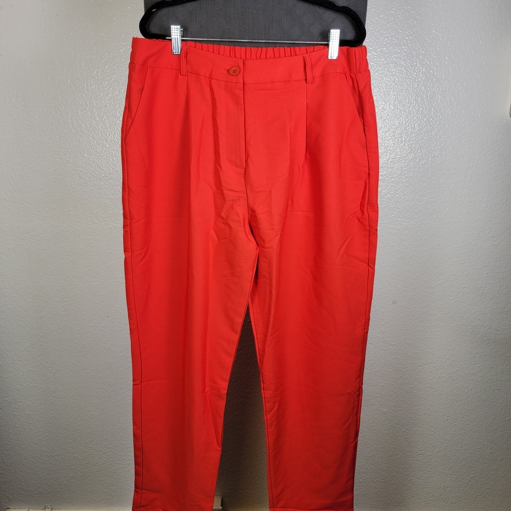 Grace Karin Women's Business Casual Red Pants‎ Size XL